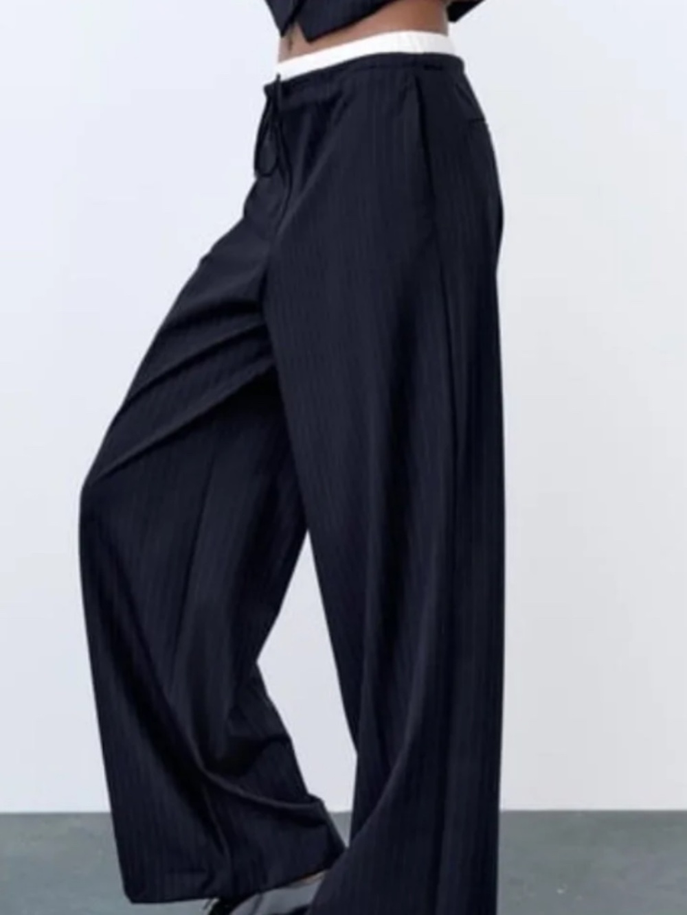 Zara Combo Pinstripe Boxer Pants - Picture 4 of 8
